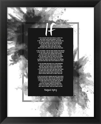 Framed If by Rudyard Kipling - Powder Explosion Gray Print