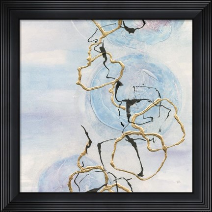 Framed Abstract Lines on Pastel II Print