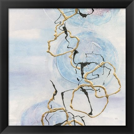 Framed Abstract Lines on Pastel II Print