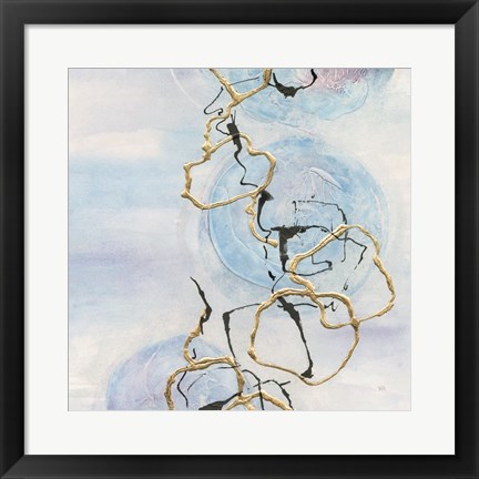 Framed Abstract Lines on Pastel II Print