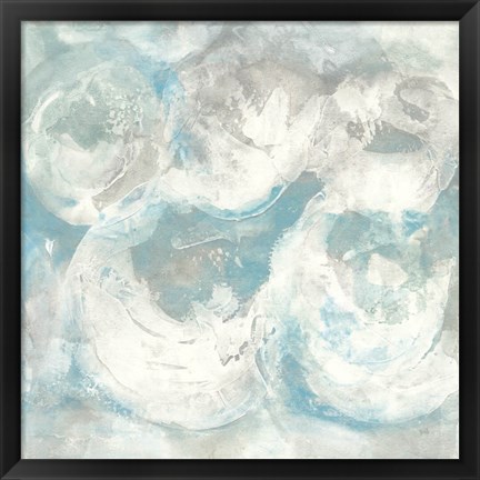Framed Pale Blue Circles IV Print