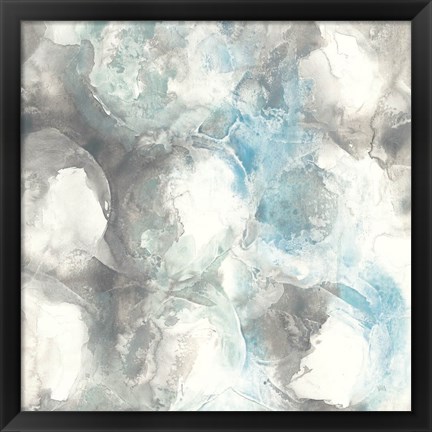 Framed Pale Blue Circles II Print