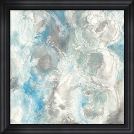 Framed Pale Blue Circles I Print