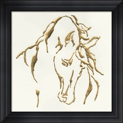 Framed Gilded Stallion Print