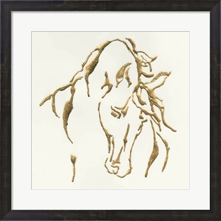 Framed Gilded Stallion Print
