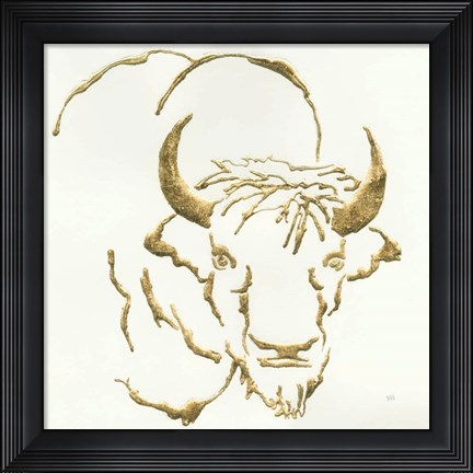 Framed Gilded Bison Print