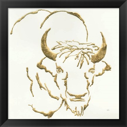 Framed Gilded Bison Print