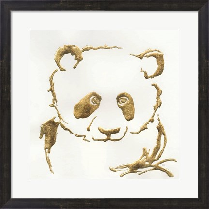 Framed Gilded Panda Print