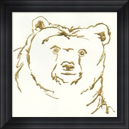 Framed Gilded Brown Bear Print