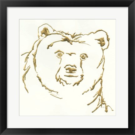 Framed Gilded Brown Bear Print