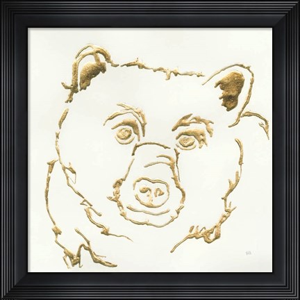 Framed Gilded Black Bear Print