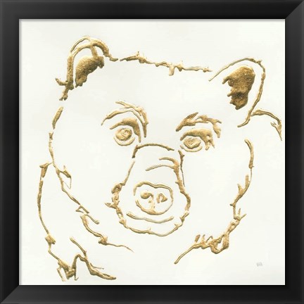 Framed Gilded Black Bear Print