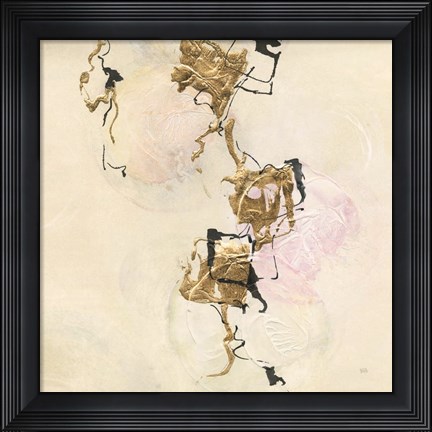 Framed Gold Blocks on Pastel II Print