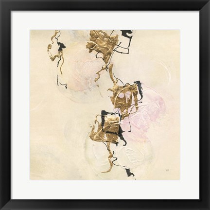 Framed Gold Blocks on Pastel II Print