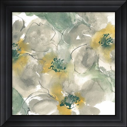 Framed Silver Quince II on White Print