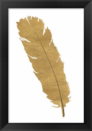 Framed Pure Gold Feather V Print