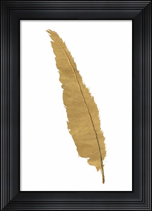 Framed Pure Gold Feather VI Print