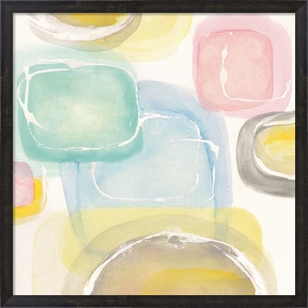Framed Colorful Squares II Print