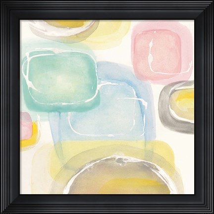 Framed Colorful Squares II Print
