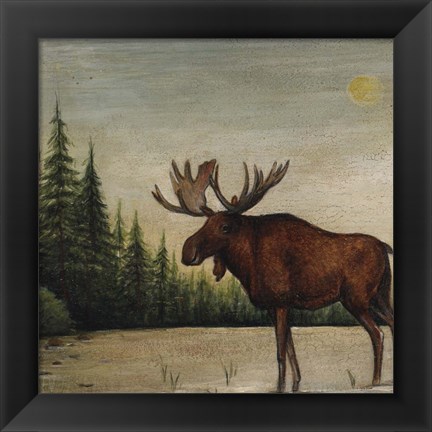 Framed North Woods Moose II Print