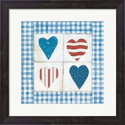 Framed Americana Hearts Print