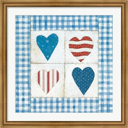 Framed Americana Hearts Print