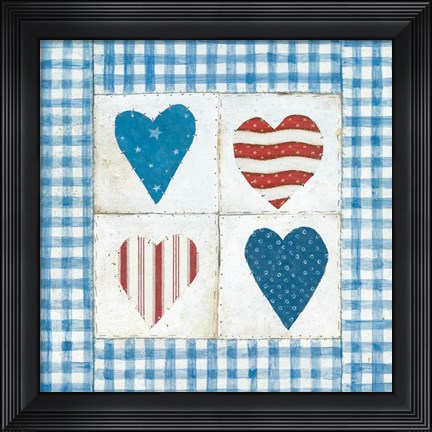 Framed Americana Hearts Print