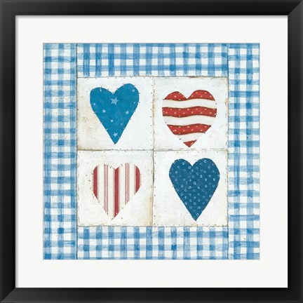 Framed Americana Hearts Print