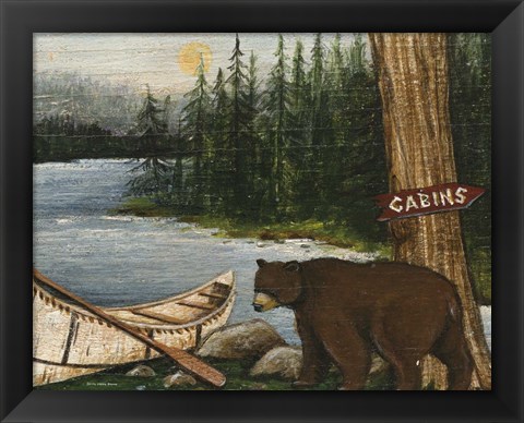 Framed Northwoods Bear Crop Print