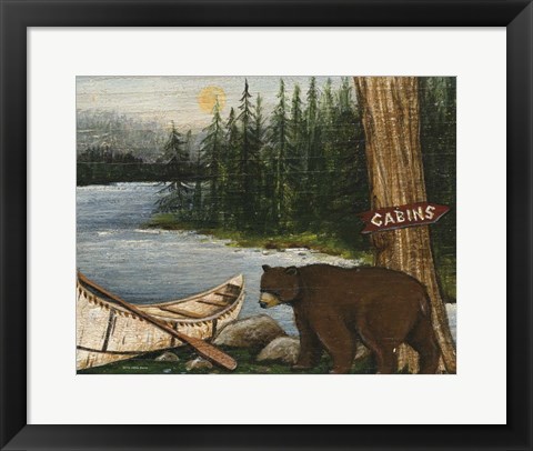 Framed Northwoods Bear Crop Print