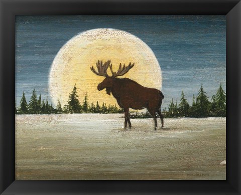 Framed North Woods Moose Crop Print