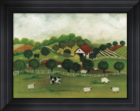 Framed Day at the Farm II Bright Print