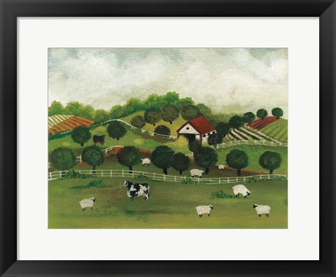 Framed Day at the Farm II Bright Print