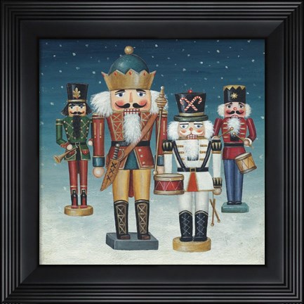Framed King Nutcrackers Snow Print