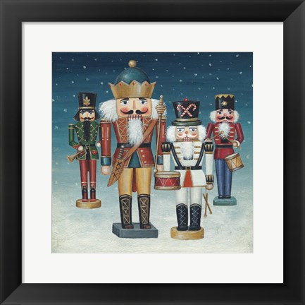 Framed King Nutcrackers Snow Print