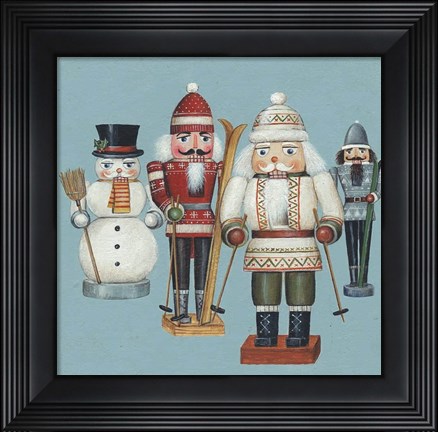 Framed Skier Nutcrackers Print
