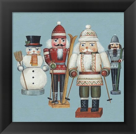 Framed Skier Nutcrackers Print