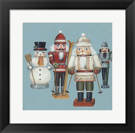 Framed Skier Nutcrackers Print