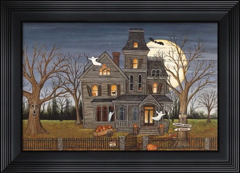 Framed Haunted House Print