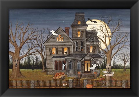 Framed Haunted House Print