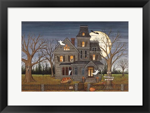 Framed Haunted House Print