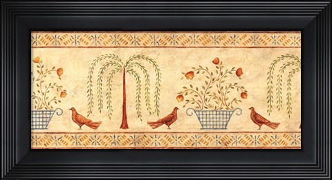 Framed Willow Basket Border Print