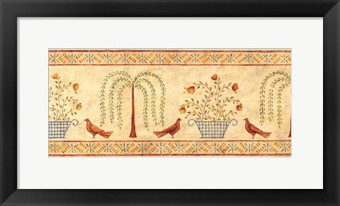 Framed Willow Basket Border Print