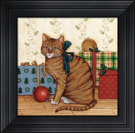Framed Christmas Kitty II Print