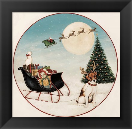 Framed Merry Lil Sleigh Print