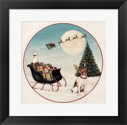 Framed Merry Lil Sleigh Print