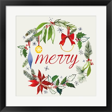 Framed Watercolor Christmas VIII Print