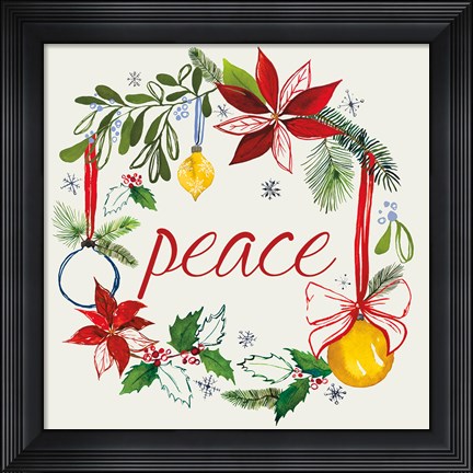 Framed Watercolor Christmas VII Print
