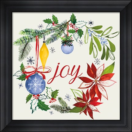 Framed Watercolor Christmas VI Print