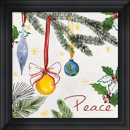 Framed Watercolor Christmas III Print